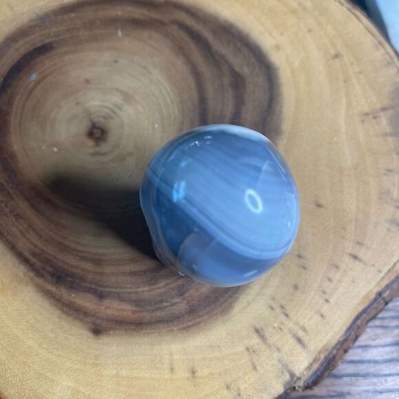 Orca agate mushroom carving crystal druzy white grey banded banding black - Picture 7 of 12